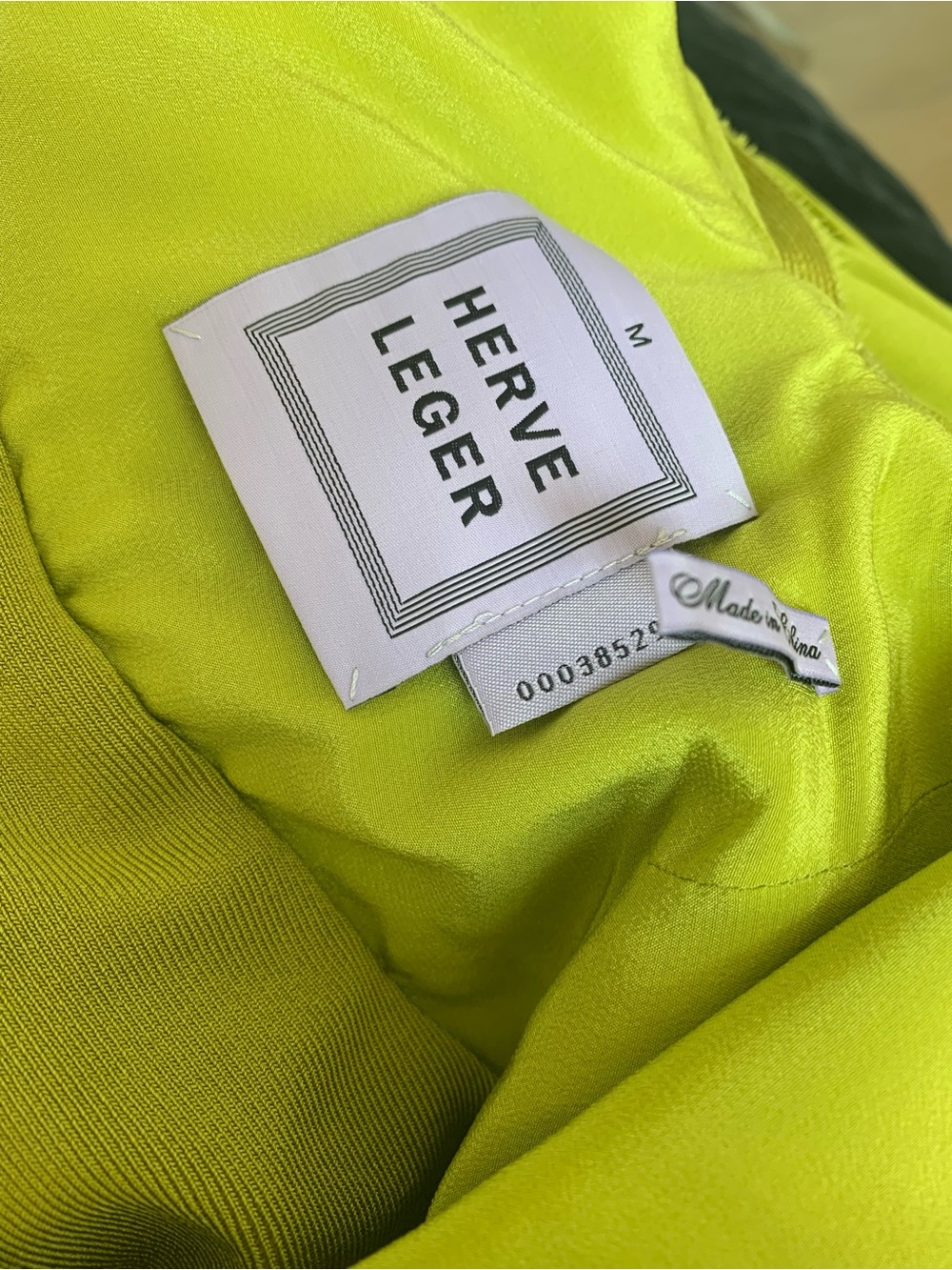 Herve Leger lemon lime chiffon bandage gown - Picture 8 of 8